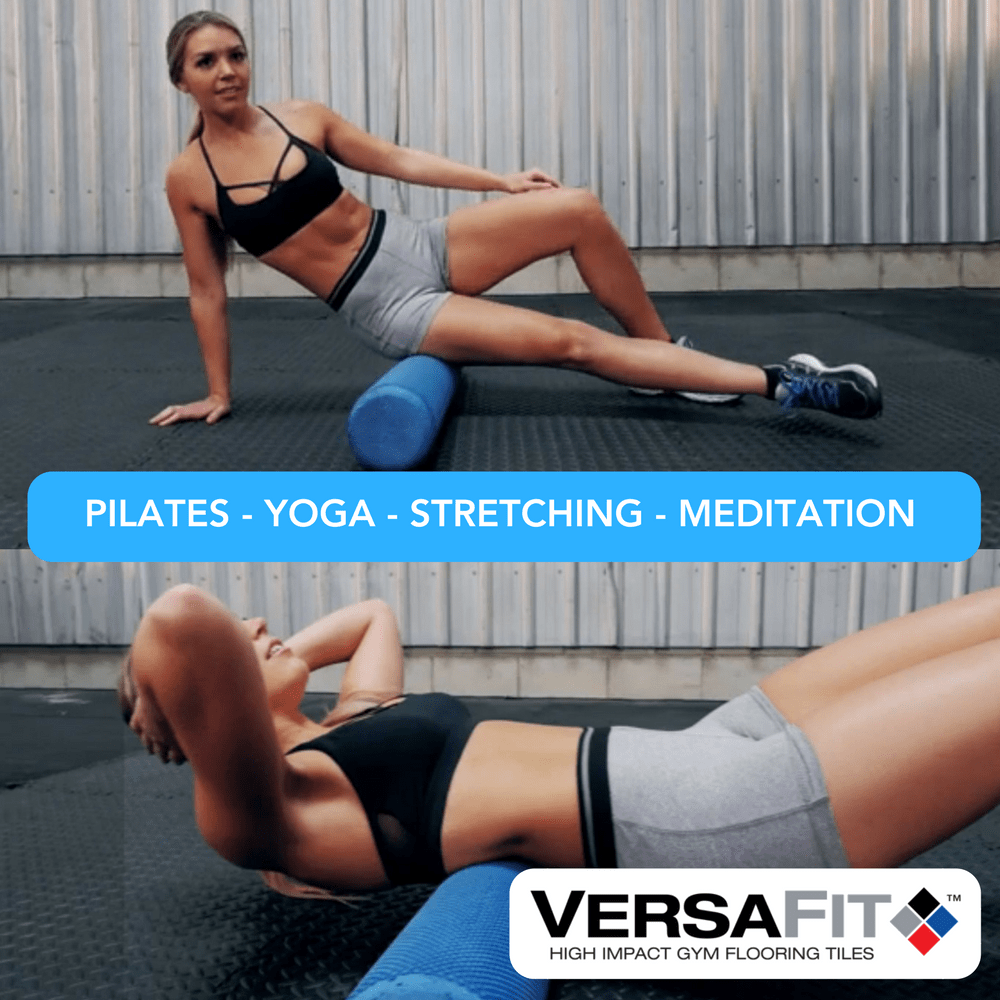 VersaFit Flooring EVA Jigsaw Flooring Tile 1m x 1m x 10mm Black whogivesacrap521